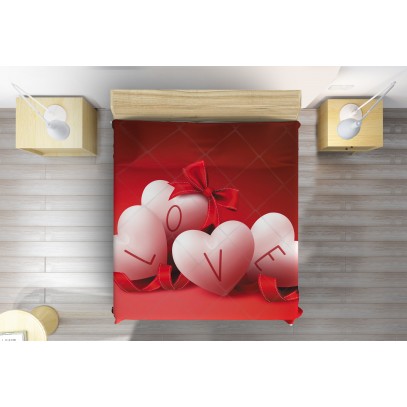 3D Cuvertură matlasată romantică Iubirea este peste tot - Love is Everywhere