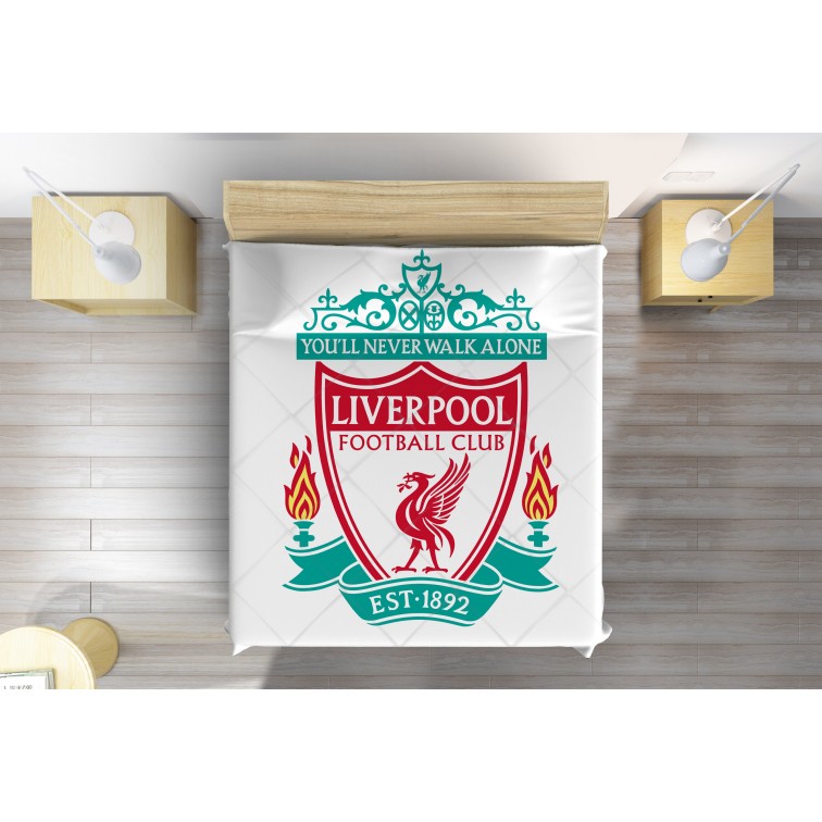Fotbal Cuvertură de pat în alb Liverpool White