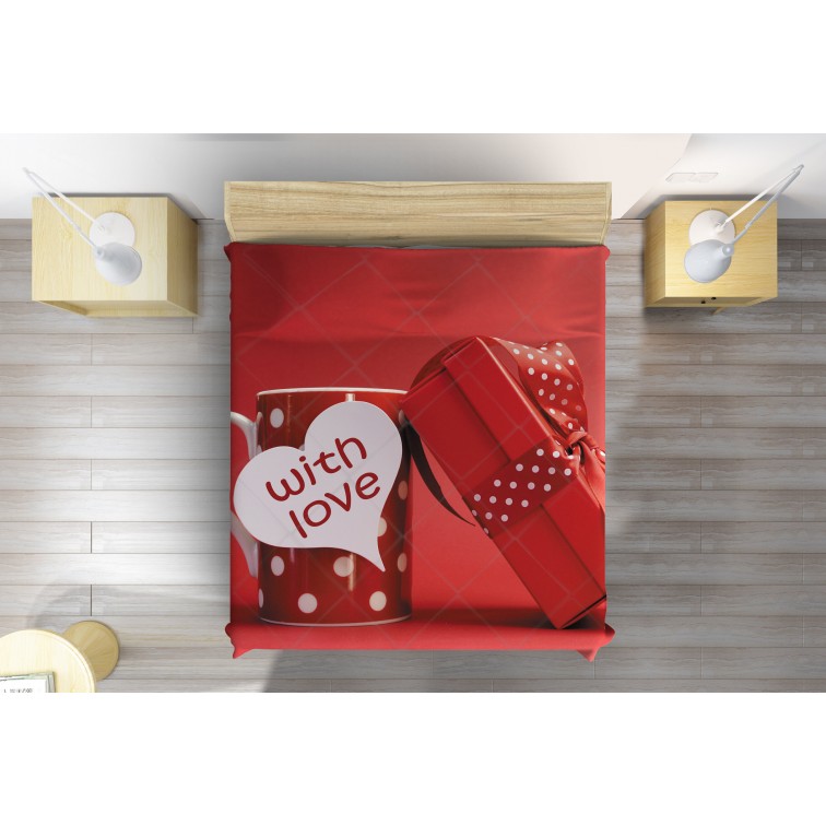 3D Cuvertură matlasată pentru îndrăgostiți Cu iubire - With Love