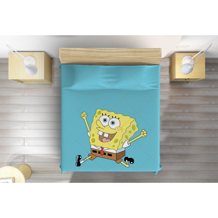 Cuvertură de pat pentru copii SpongeBob Pantaloni Pătrați - Sponge Bob