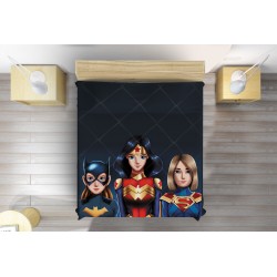 3D Cuvertură de pat pentru copii Super Hero Girls
