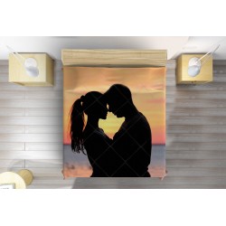 Cuvertură matlasată romantică Iubire în asfințit- Sunset Love
