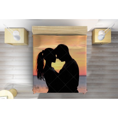 Cuvertură matlasată romantică Iubire în asfințit- Sunset Love
