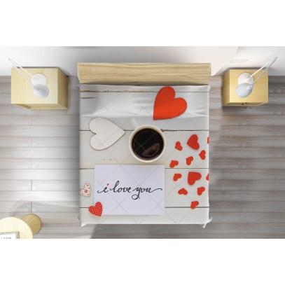 Cuvertură matlasată romantică Începe ziua cu dragoste - Start The Day With Love