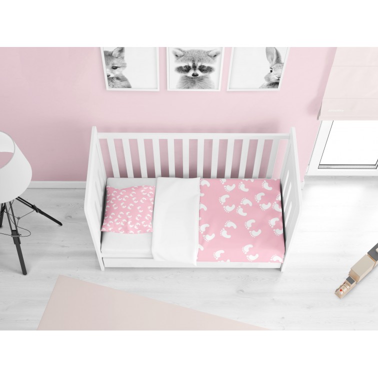 Lenjerie de pat pentru bebeluși Pași în roz - Steps Pink