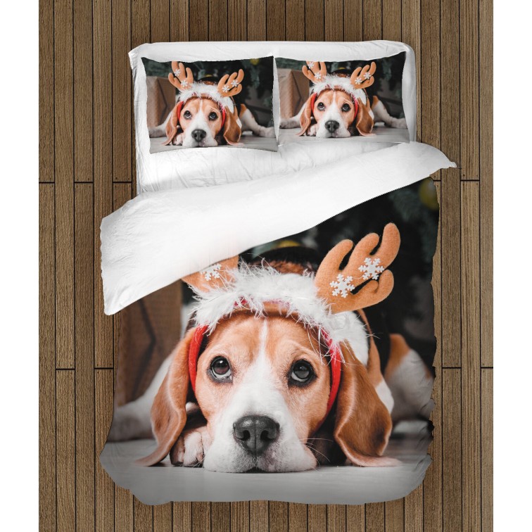Set de pat Beagle de Crăciun - Christmas Beagle