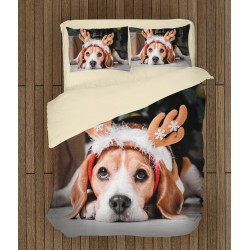 Set de pat Beagle de Crăciun - Christmas Beagle