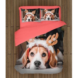Set de pat Beagle de Crăciun - Christmas Beagle
