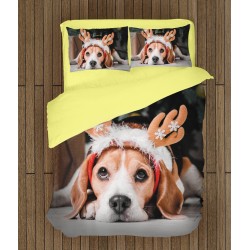 Set de pat Beagle de Crăciun - Christmas Beagle