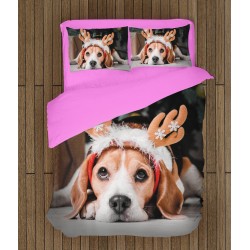 Set de pat Beagle de Crăciun - Christmas Beagle