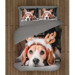 Set de pat Beagle de Crăciun - Christmas Beagle