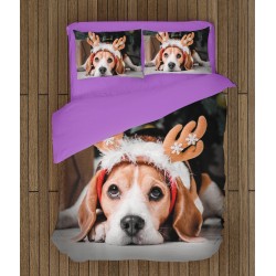 Set de pat Beagle de Crăciun - Christmas Beagle
