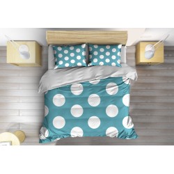 Set lenjerie de pat de design- Cercuri albe - White Circles