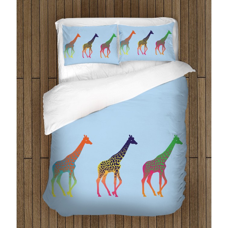 Lenjerie de pat cu aer de prospețime Jirafe multicolore - Colorful Giraffes Lenjerie de pat cu aer de prospețime Jirafe multicolore - Colorful Giraffes