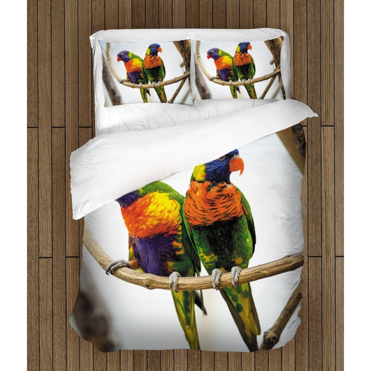 3D Lenjerie de pat Papagali multicolori - Colorful Parrots 3D Lenjerie de pat Papagali multicolori - Colorful Parrots