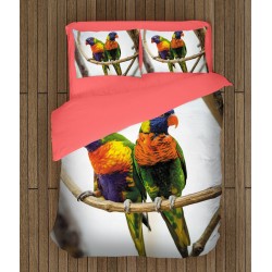 3D Lenjerie de pat Papagali multicolori - Colorful Parrots 3D Lenjerie de pat Papagali multicolori - Colorful Parrots