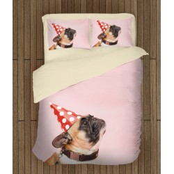 Set de pat Buldog Francez la petrecere - French Bulldog Party