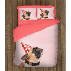 Set de pat Buldog Francez la petrecere - French Bulldog Party