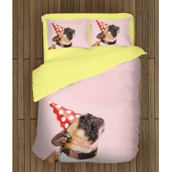Set de pat Buldog Francez la petrecere - French Bulldog Party