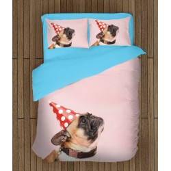 Set de pat Buldog Francez la petrecere - French Bulldog Party