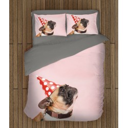 Set de pat Buldog Francez la petrecere - French Bulldog Party