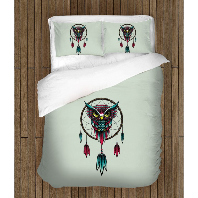 Set de pat modern cu bufniță Capcană de visuri - Dream Catcher
