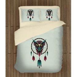 Set de pat modern cu bufniță Capcană de visuri - Dream Catcher