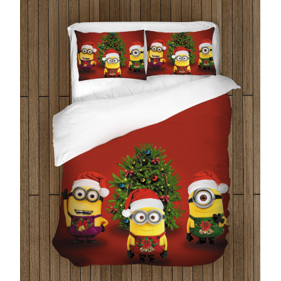 Cearșafuri pentru copii Minioni de Crăciun - Christmas Minions