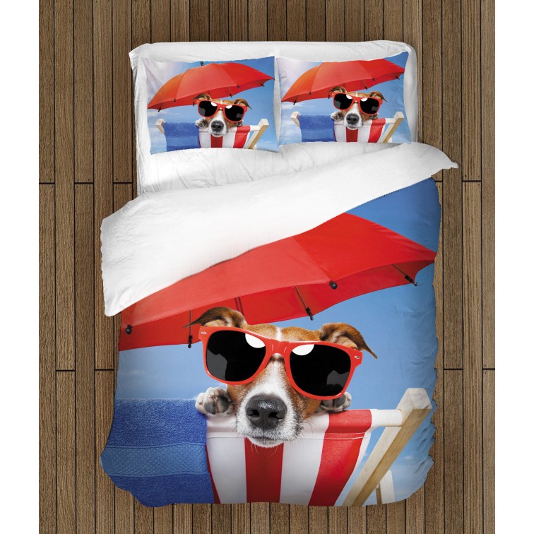 Lenjerie de pat minunată Cățel pe plajă - Beach Dog