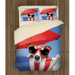 Lenjerie de pat minunată Cățel pe plajă - Beach Dog