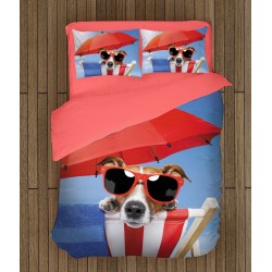 Lenjerie de pat minunată Cățel pe plajă - Beach Dog