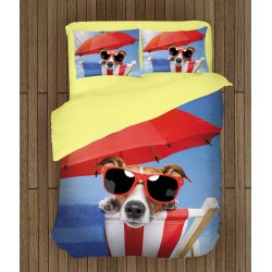 Lenjerie de pat minunată Cățel pe plajă - Beach Dog