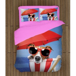 Lenjerie de pat minunată Cățel pe plajă - Beach Dog