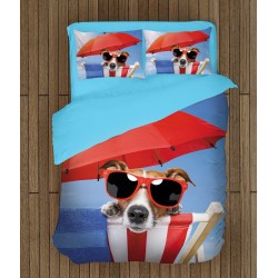 Lenjerie de pat minunată Cățel pe plajă - Beach Dog