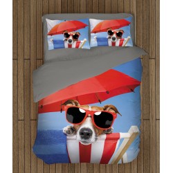 Lenjerie de pat minunată Cățel pe plajă - Beach Dog