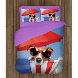 Lenjerie de pat minunată Cățel pe plajă - Beach Dog