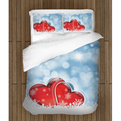 Cearșafuri temă romantică Iubire de iarnă - Winter Love