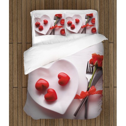 Lenjerie de pat de Valentine”s Day Iubire pentru micul dejun- Love for breakfast