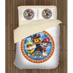 Lenjerie de pat pentru copii cu Patrula cățelușilor- Paw Patrol White