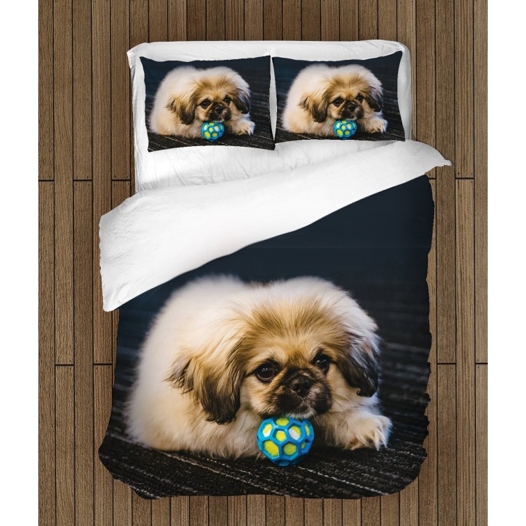 Set cearșafuri cu Pekingese Set cearșafuri cu Pekingese