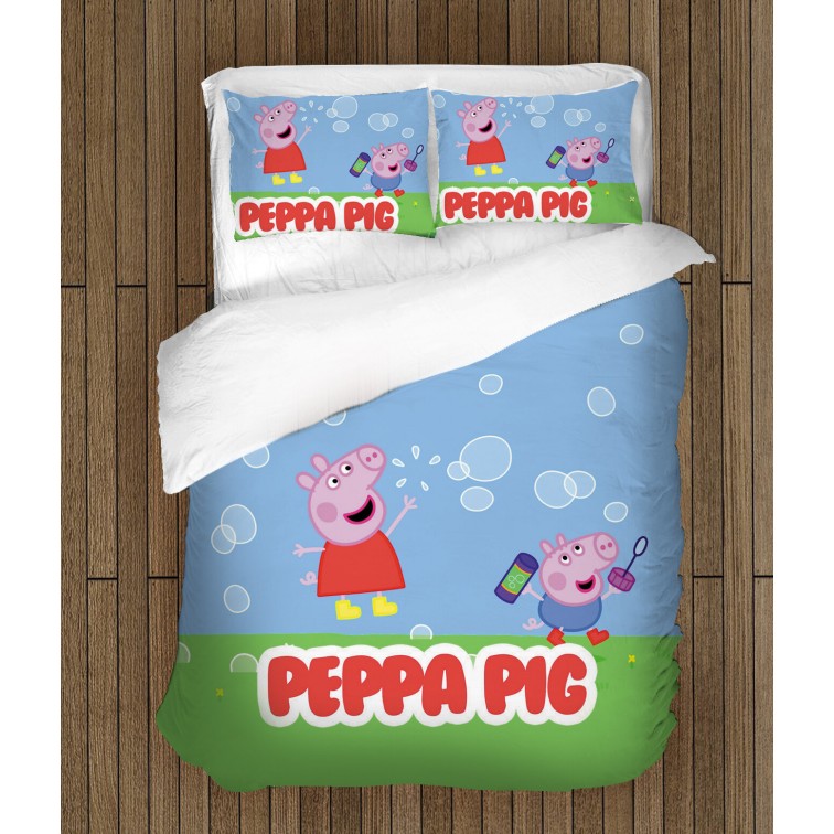 Lenjerie de pat pentru copii Purcelușa Peppa - Peppa Pig Bubbles