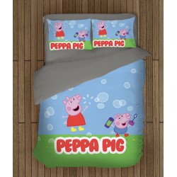 Lenjerie de pat pentru copii Purcelușa Peppa - Peppa Pig Bubbles