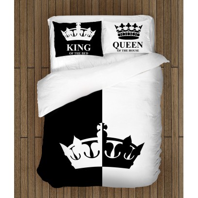 Lenjerie de pat modernă Rege și Regină- Queen and King
