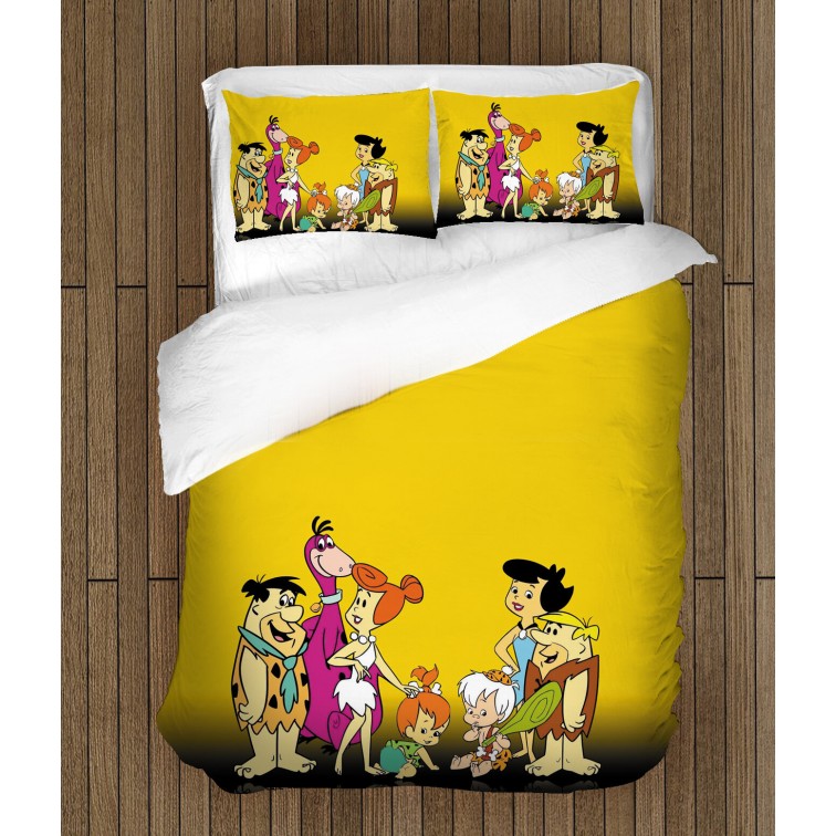 3D Cearșafuri de pat pentru copii Familia Flinstones - The Flintstones