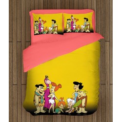 3D Cearșafuri de pat pentru copii Familia Flinstones - The Flintstones
