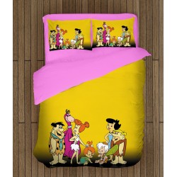 3D Cearșafuri de pat pentru copii Familia Flinstones - The Flintstones