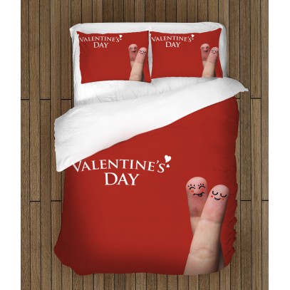 Lenjerie de pat temă romantică - Happy Valentine"s Day