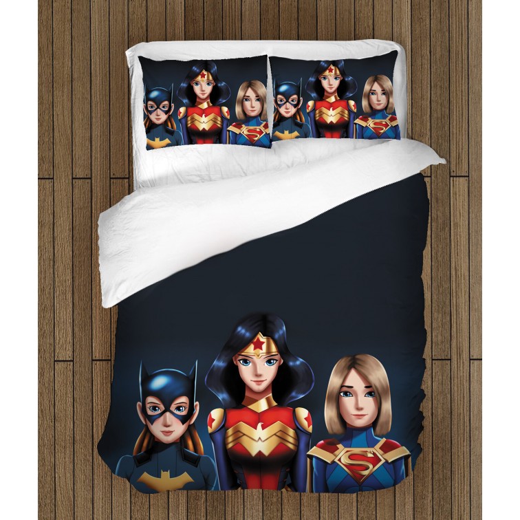 Set lenjerie de pat copii Fetițe Superhero -Super Hero Girls Set lenjerie de pat copii Fetițe Superhero -Super Hero Girls