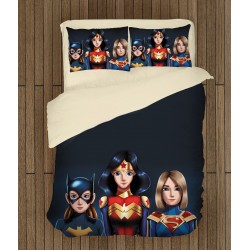 Set lenjerie de pat copii Fetițe Superhero -Super Hero Girls Set lenjerie de pat copii Fetițe Superhero -Super Hero Girls