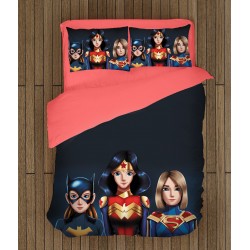Set lenjerie de pat copii Fetițe Superhero -Super Hero Girls Set lenjerie de pat copii Fetițe Superhero -Super Hero Girls